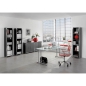 Preview: Schreibtisch 160x80 Glas / Chrom