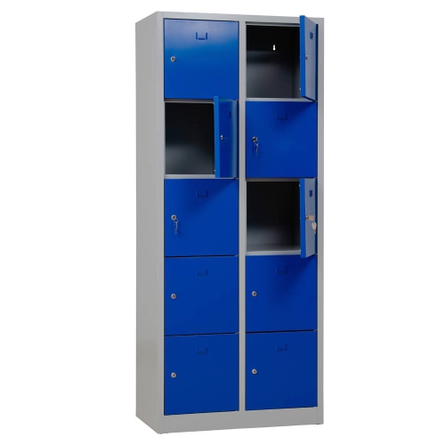 schließfachschrank-blau-grau