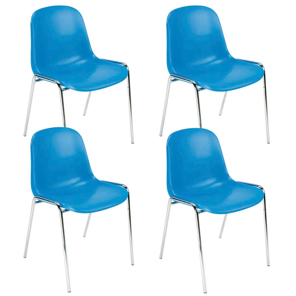 ISO-PLAST 10 SET Stapelstuhl Konferenzstuhl Stuhl Plastikstuhl abwaschbar BLAU 