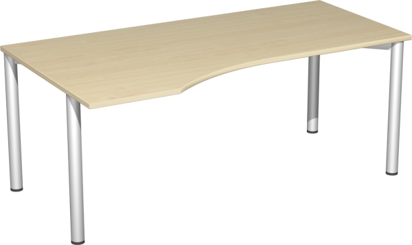 Flex-schreibtisch-ahorn-silber