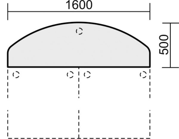 Anbautisch halbrund
