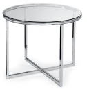 Runder Glastisch Chrom