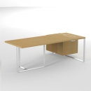 Schreibtisch 244 x 150 mit Container Links