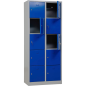 Preview: Schließfachschrank lichtgrau, enzianblau