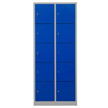 Schließfachschrank lichtgrau, enzianblau