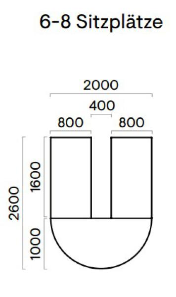 Besprechungstisch U Form - 5-8 Personen