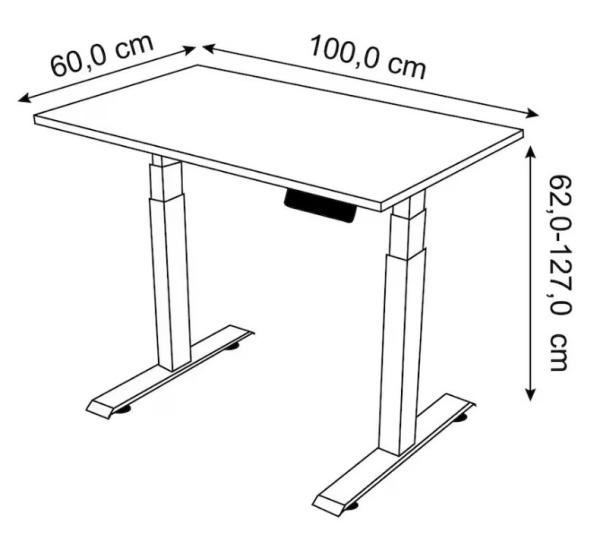 Schreibtisch  100 x 60 cm - elektrisch höhenverstellbar