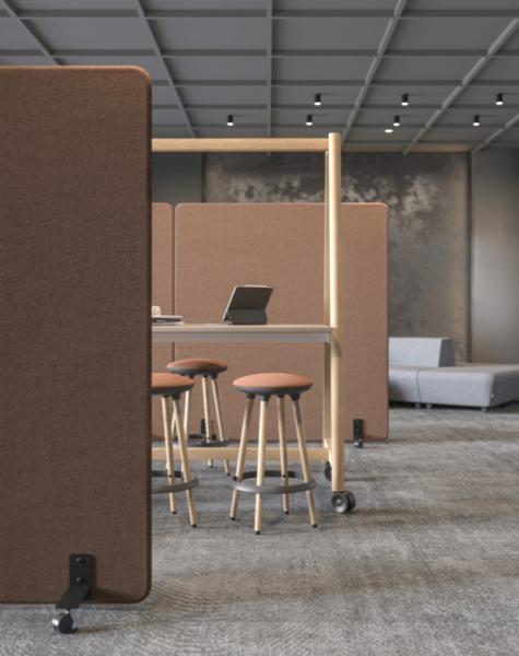 Akustik-Trennwand-auf Rollen