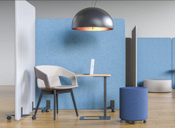 Akustiktrennwand auf ROLLEN Breite 120, Höhe 120