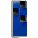 Schließfachschrank lichtgrau, enzianblau