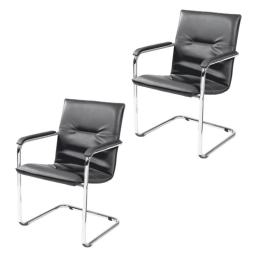 2er Set Besucherstühle Rumba schwarz